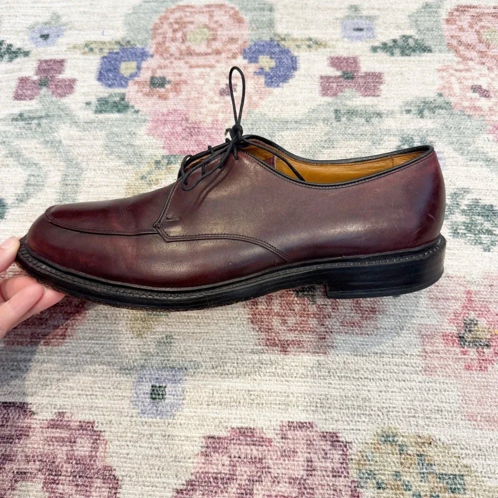 Allen Edmonds Brentwood Oxford Burgundy Shoes Size 12D Business Formal Preppy